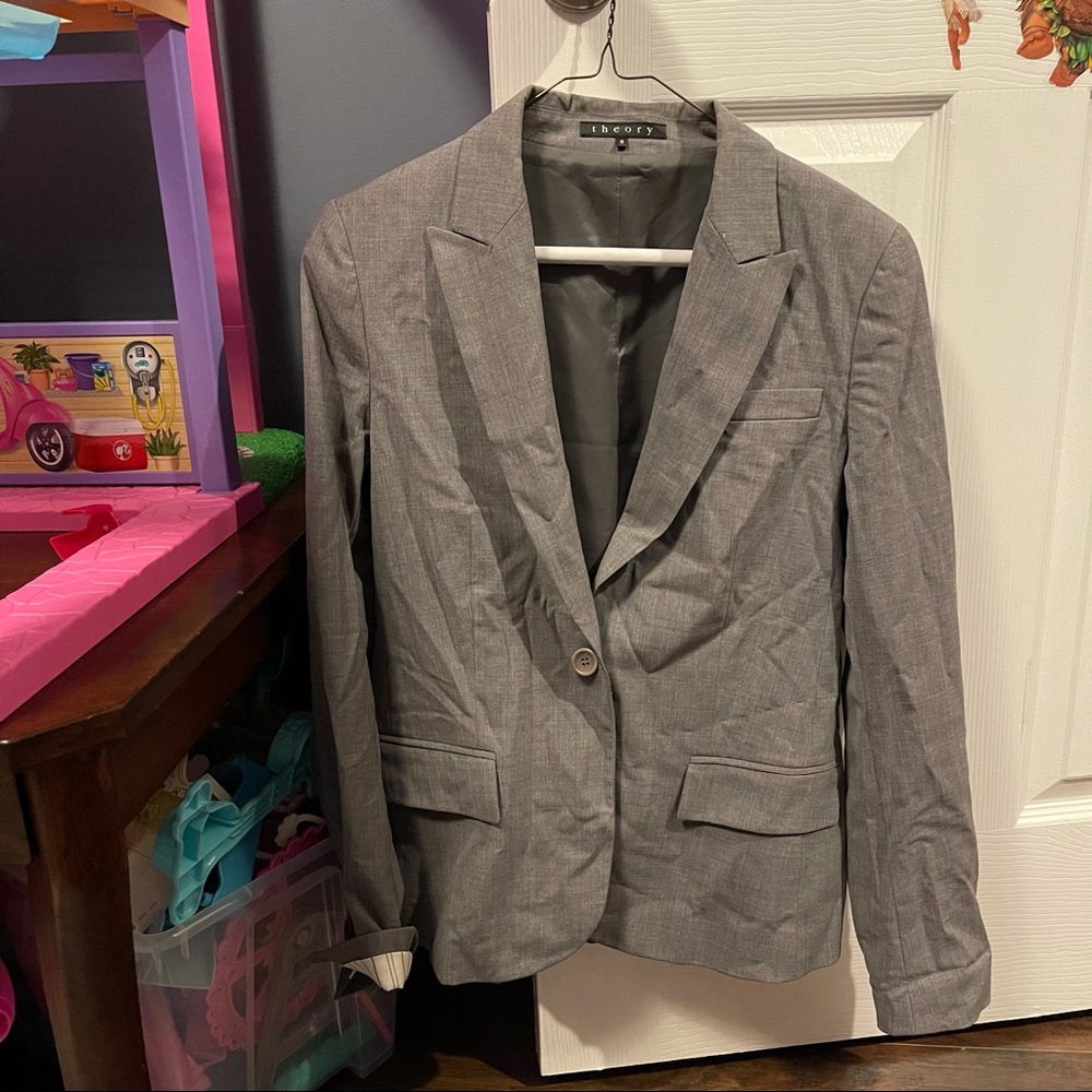 Theory gray blazer size 8